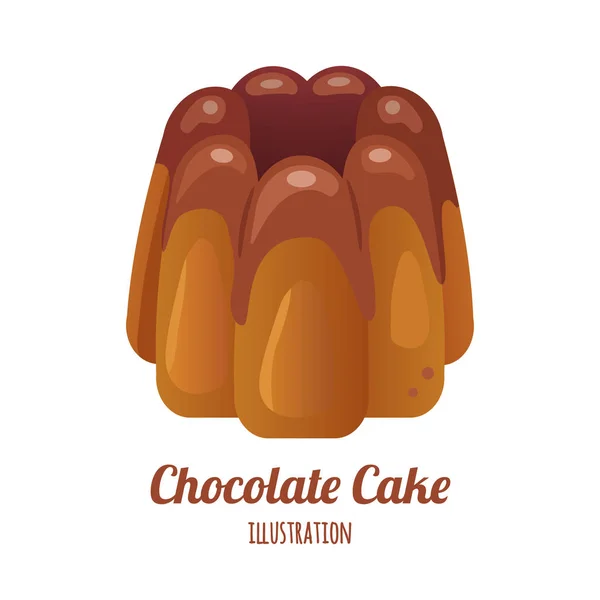 Schokoladenkuchen Vektor Illustration — Stockvektor