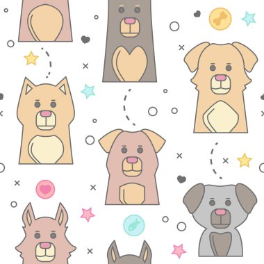 Sevimli köpek etiket kümesi