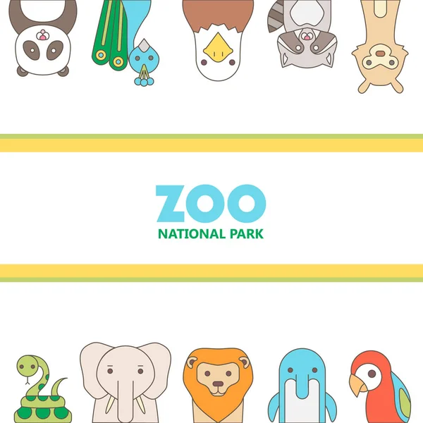 Zoo-Logo mit Tiervorlage — Stockvektor