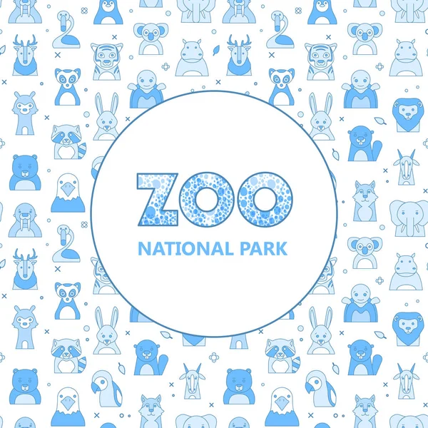 Zoo-Logo mit Tiervorlage — Stockvektor