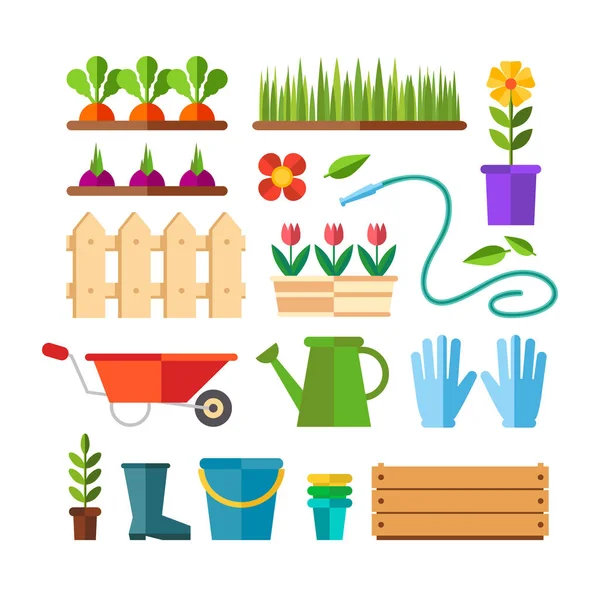 Bahçecilik ve Bahçe Bitkileri, hobi araçları — Stok Vektör