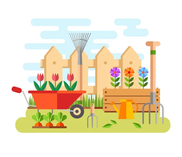 Jardinería y horticultura, herramientas de hobby — Vector de stock