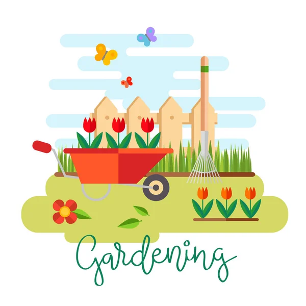 Jardinería y horticultura, herramientas de hobby — Vector de stock