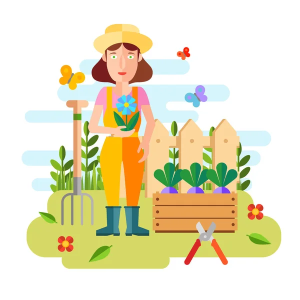 Jardinería y horticultura, herramientas de hobby — Vector de stock