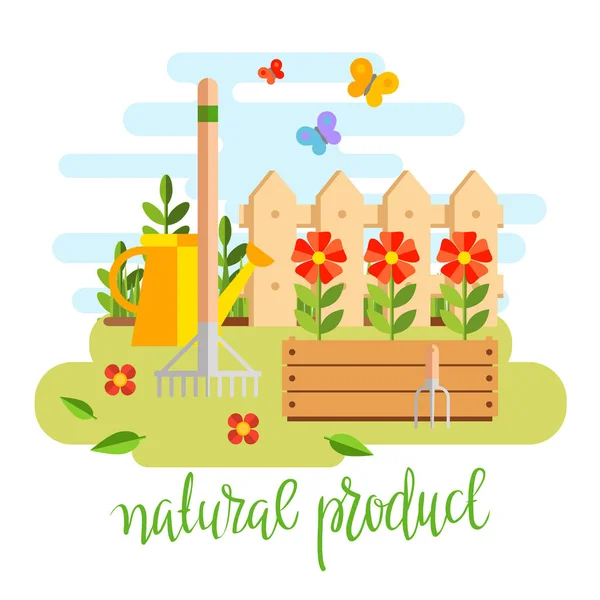 Jardinería y horticultura logo — Vector de stock