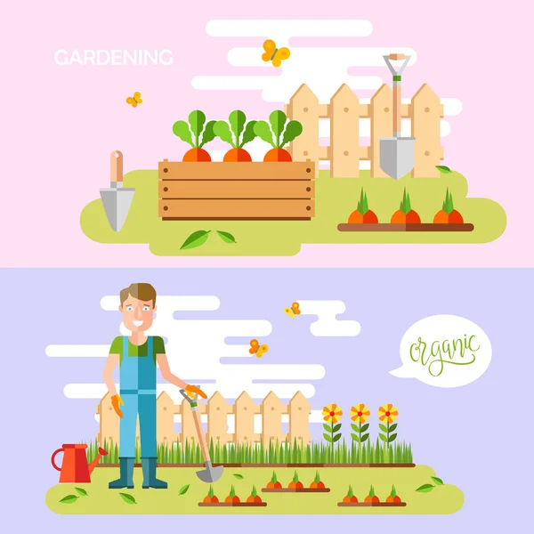 Jardinería y horticultura, herramientas de hobby — Vector de stock