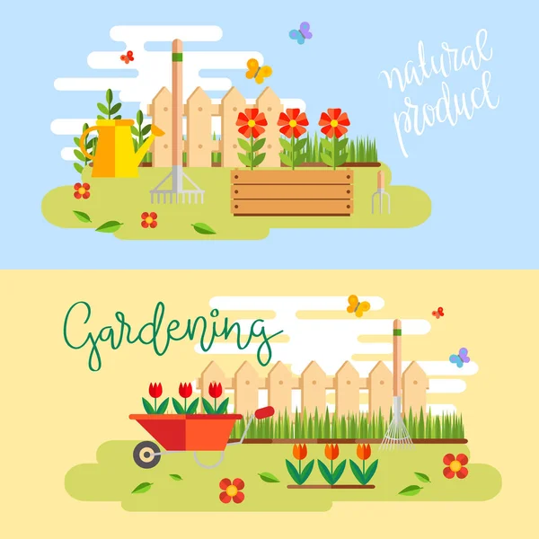 Logotipo de horticultura e jardinagem —  Vetores de Stock