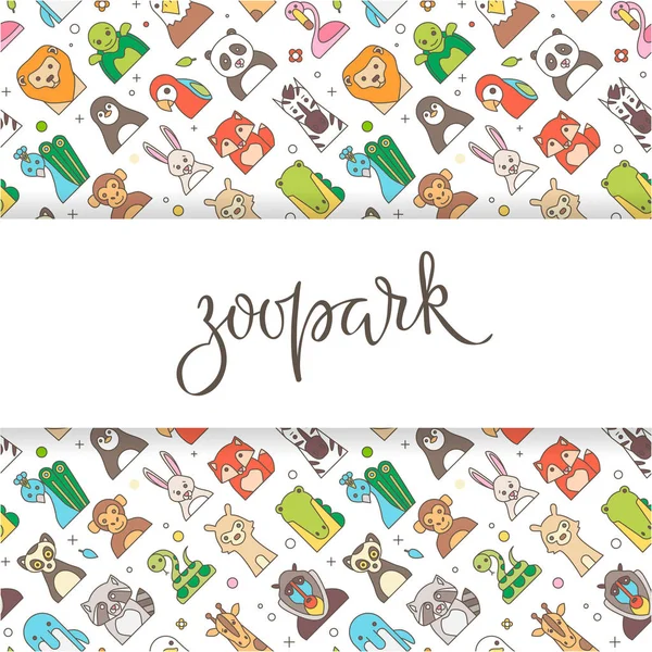 Zoo logo with animals template Royalty Free Stock Vectors