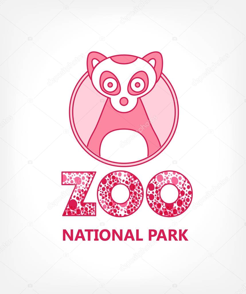 Cute animal portrait. Colorful vector illustration of surakat national park logo template