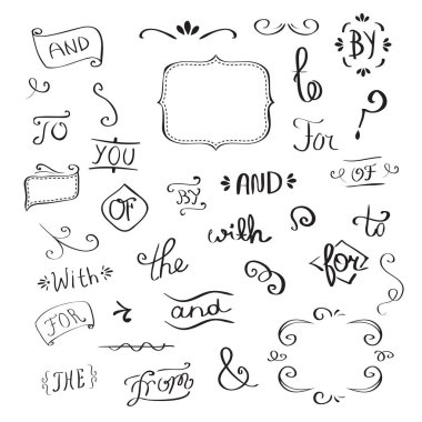 Hand drawn words  clipart