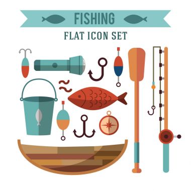 Balıkçılık Icons set