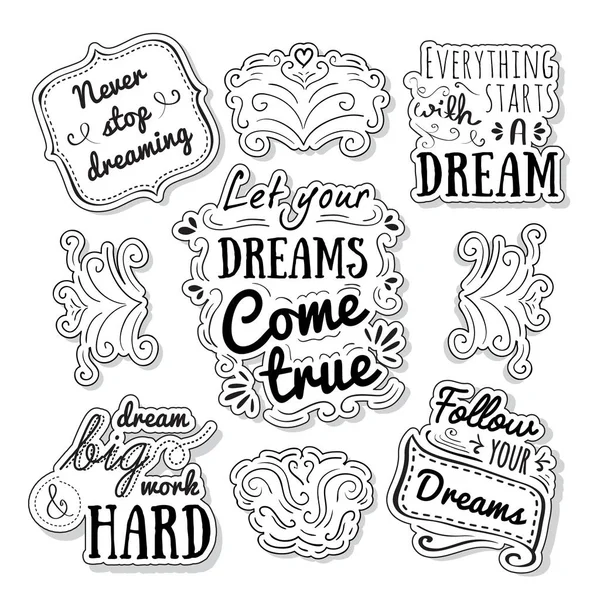 Set of hand drawn phrases — Stock Vector