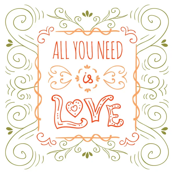 Tout ce dont tu as besoin c'est d'amour — Image vectorielle