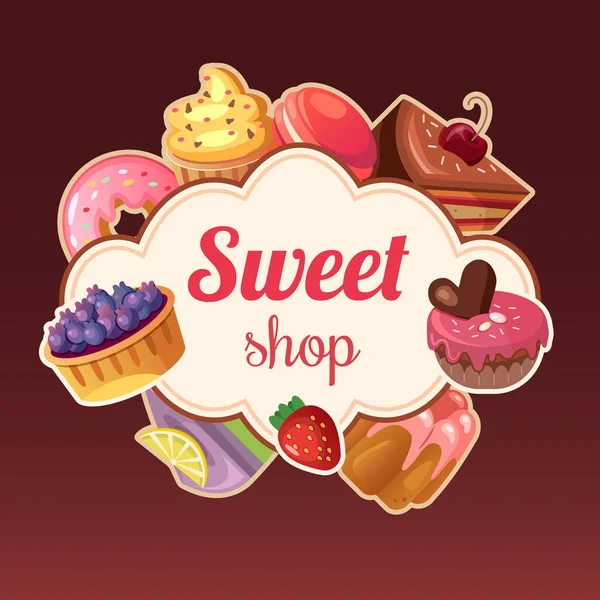 Sweet shop background — Stock Vector