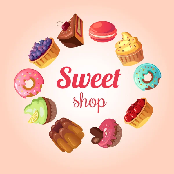 Sweet shop background — Stock Vector