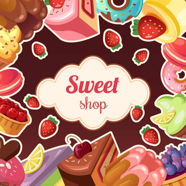 Sweet shop background — Stock Vector