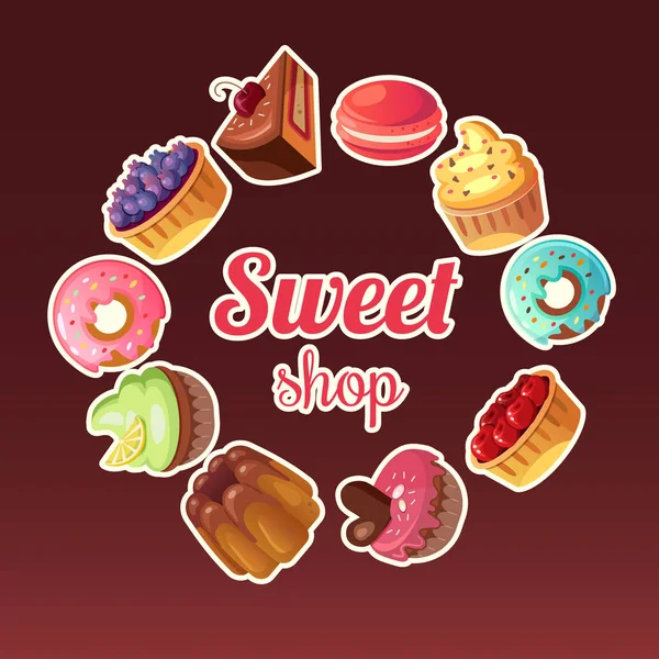 Sweet Shop arrière-plan — Image vectorielle