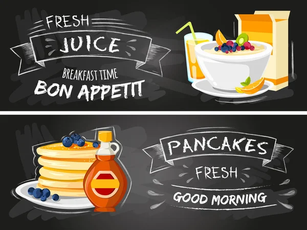 Restaurant petit déjeuner publicité — Image vectorielle