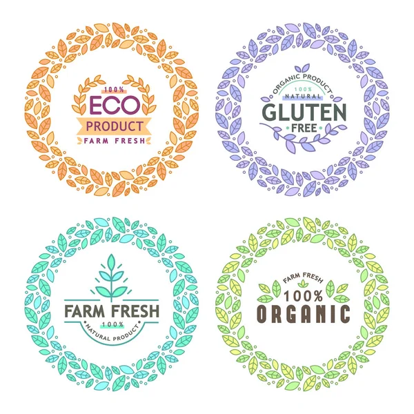 Organic logos set Stock Illustration