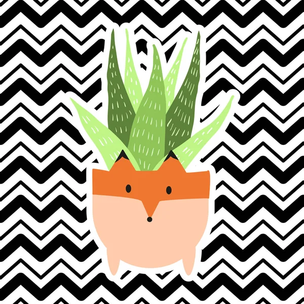 Plante en pot animal mignon — Image vectorielle
