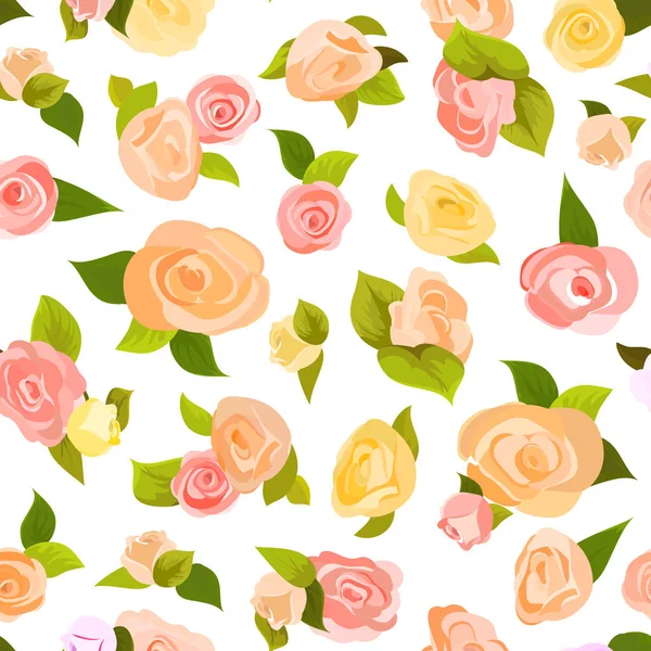 Roses seamless pattern background — Stock Vector