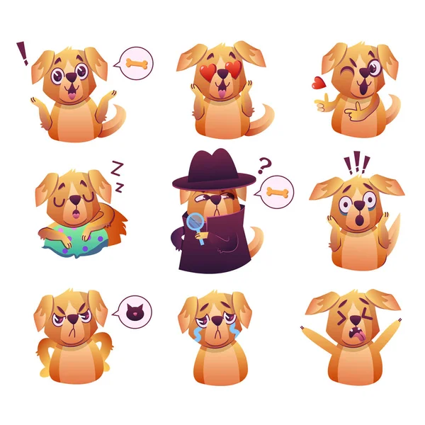 Grappige honden stickers — Stockvector