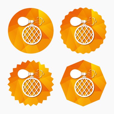 parfüm şişesi işareti simgesi. Glamour parfüm.