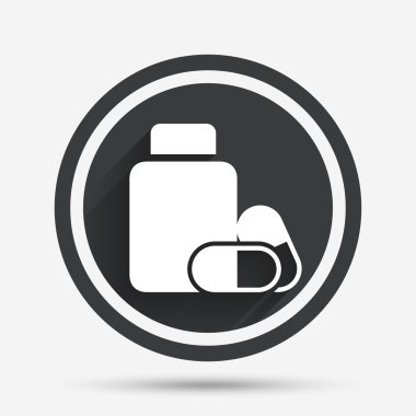 tıbbi hapları işareti simgesi şişe. uyuşturucu sembolü.