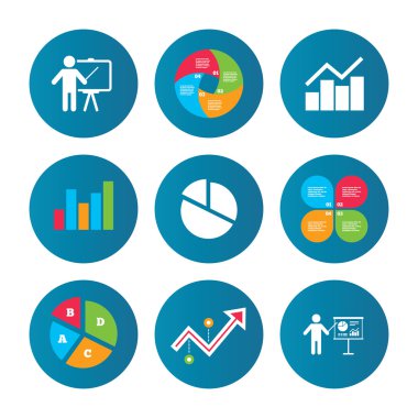 Diyagram grafik pasta grafiği. sunu billboard.