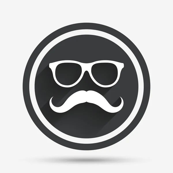 Icono de signo de bigote y gafas. Símbolo Hipster . — Archivo Imágenes Vectoriales