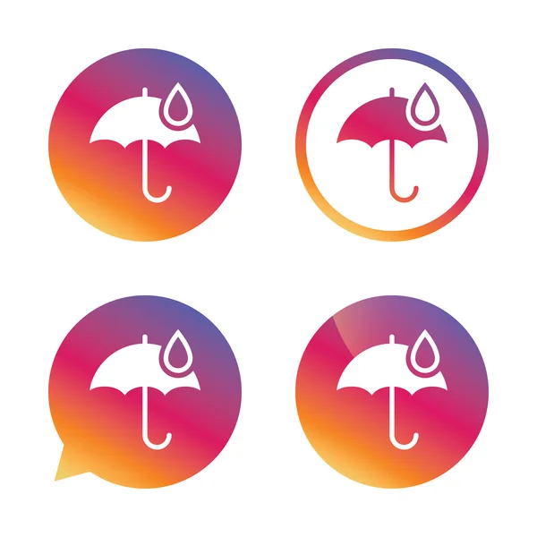 Paraply tecken ikon. vatten droppe symbol. — Stock vektor