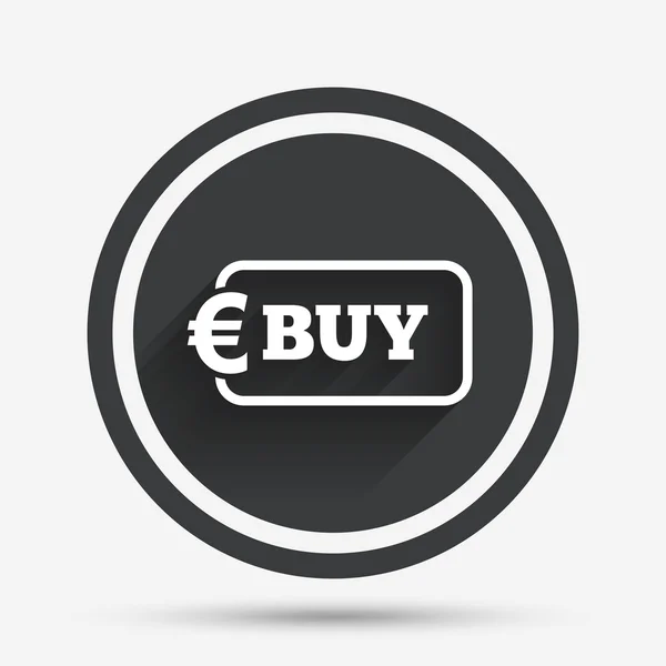 Işareti simgesi satın. çevrimiçi satın alma euro düğmesini. — Stok Vektör