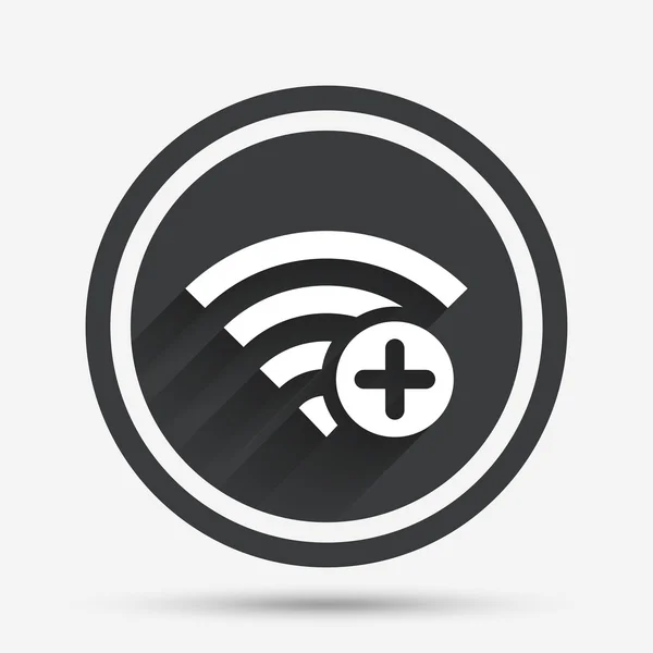 Wifi más signo. Añadir símbolo Wi-Fi. inalámbrico . — Archivo Imágenes Vectoriales
