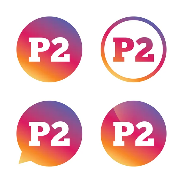 Parkeren tweede verdieping pictogram. Auto parkeren P2 symbool. — Stockvector