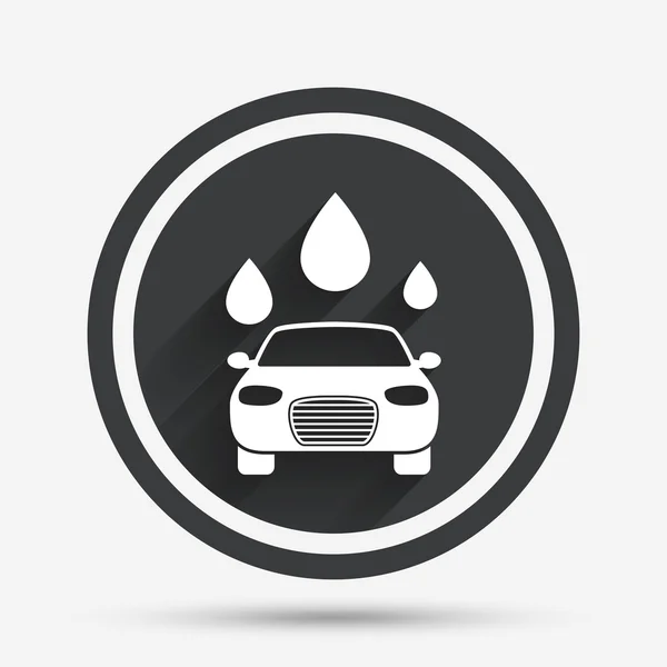 Icono de signo de lavado de coche. Cajero automático. Gota de agua . — Archivo Imágenes Vectoriales