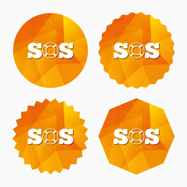 SOS sign icon. Lifebuoy symbol. — Stock Vector