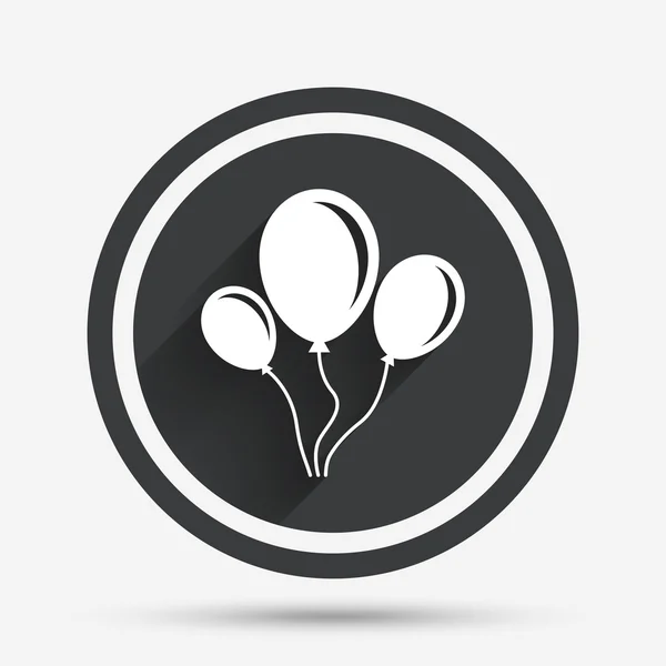 Ballon aláírás ikonra. hőlégballon kötéllel. — Stock Vector