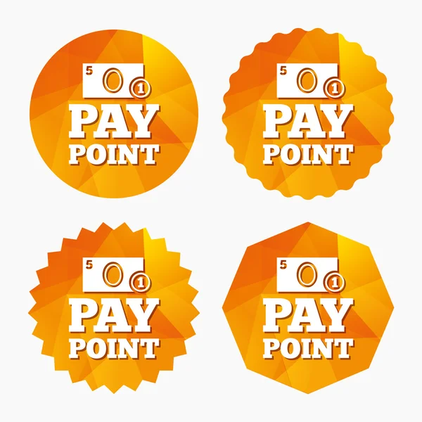 Cash and coin sign icon. Pay point symbol. — Stock Vector