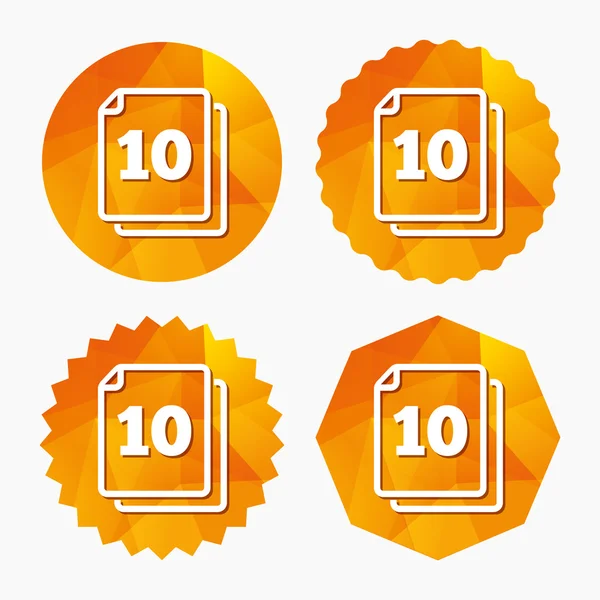 In pack ondertekenen 10 bladen pictogram. 10 papieren symbool. — Stockvector