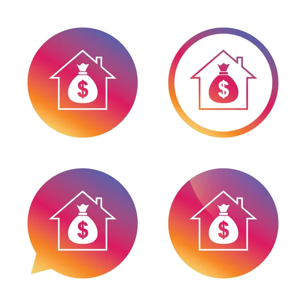 Icône de signe hypothécaire. Symbole immobilier . — Image vectorielle