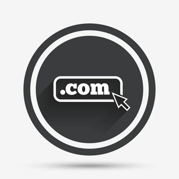 Domain com aláírás ikonra. legfelső szintű internetes tartomány. — Stock Vector