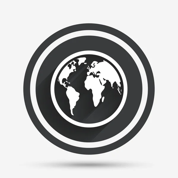 Icono de signo de globo. Mapa del mundo geografía símbolo . — Vector de stock