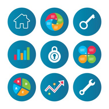 ev anahtar simgesi. İngiliz anahtarı servis Araç simgesine.