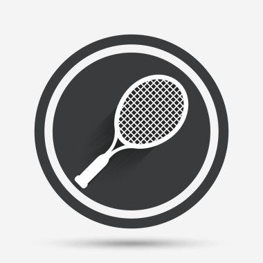 Tenis raketi işareti simgesi. Spor sembolü.