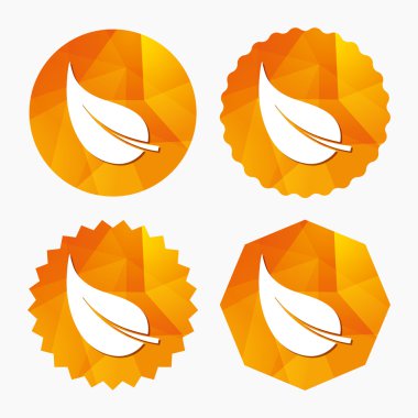 yaprak işareti simgesi. taze ürün simgesi.