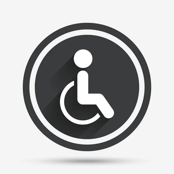 Disabled sign icon. Human on wheelchair symbol. — Stock Vector