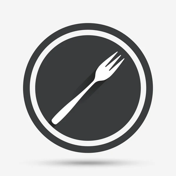 Eat sign icon. Diagonal dessert fork. — Stock Vector