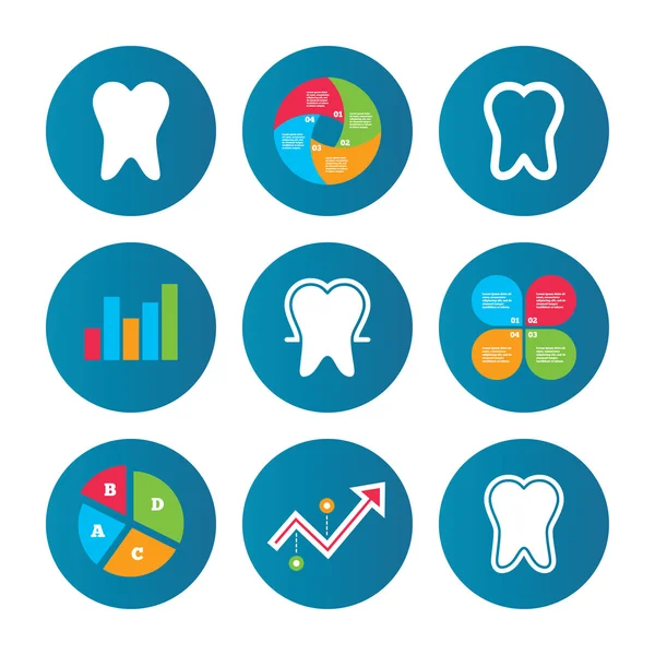 Iconos de protección de esmalte dental. Signos de cuidado dental . — Vector de stock