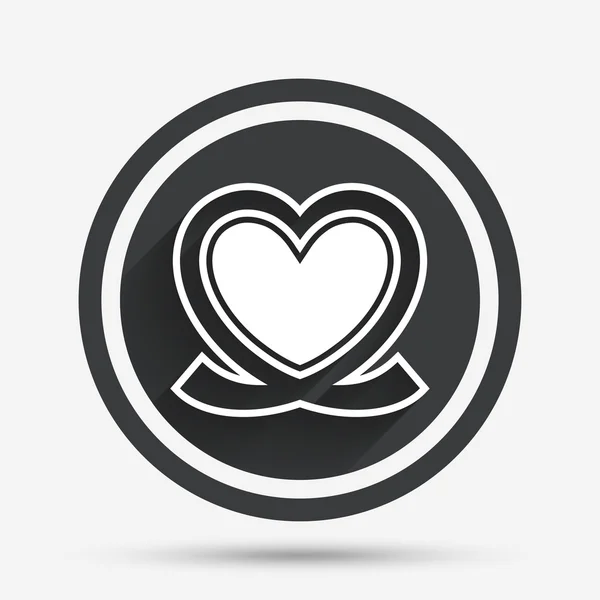 Icône de signe de ruban de coeur. Symbole amour . — Image vectorielle