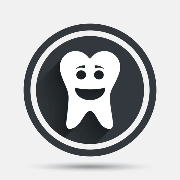 Dent visage heureux signe icône. Dent saine . — Image vectorielle